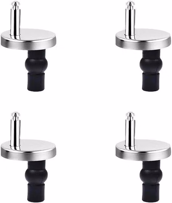 Set da 4 supporti per sedili WC, acciaio inossidabile, robusti, per WC standard