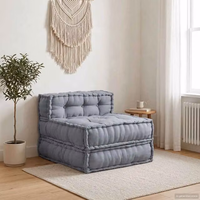 Unità di divano modulare vidaXL in tessuto grigio L/P/H: 70 x 70 x 56 cm