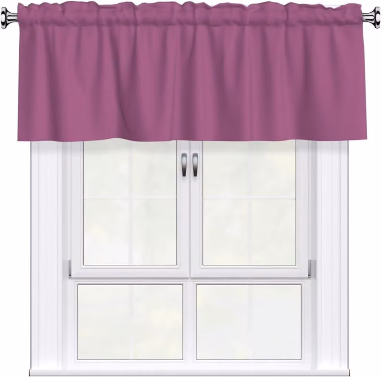 Tenda a balze, tinta unita con motivo decorativo, color borgogna, dimensioni 137,2 x 45,7 cm, facile da applicare, ideale per decorare finestre in cucine, camere da letto e altri ambienti
