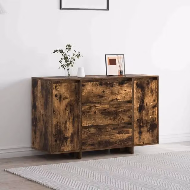 Credenza Buffet Moderna vidaXL in Rovere Marrone per Cucina e Soggiorno L: 120 cm, P: 41 cm, H: 75 cm – 1