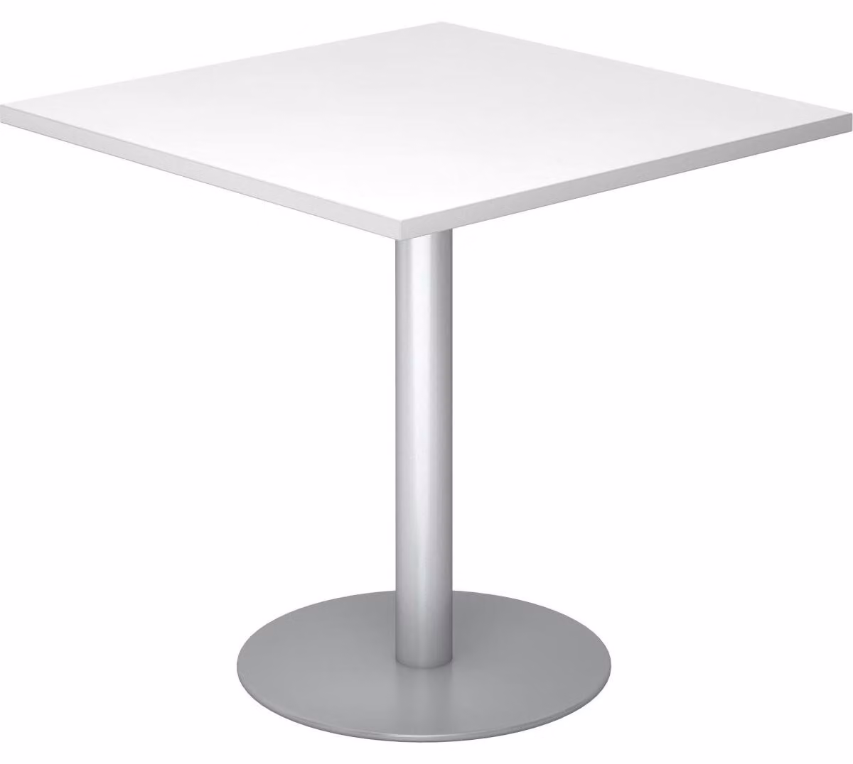 BISTRO F88Q S - Tavolo da riunione modulare bianco 80 x 80 argento