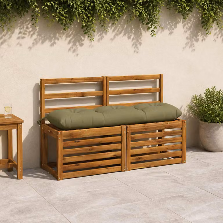 Set di 2 cuscini per panchina vidaXL VIANEN verdi in poliestere con imbottitura in schiuma e coperture lavabili