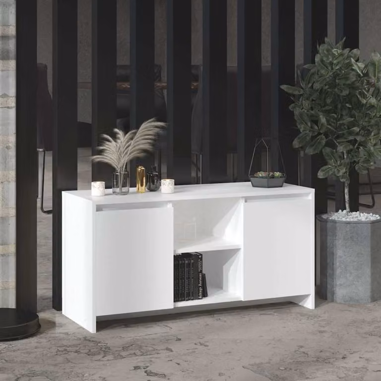 vidaXL Mobile Porta TV Bianco in Truciolato e MDF L: 102 cm, P: 37,5 cm, H: 52,5 cm