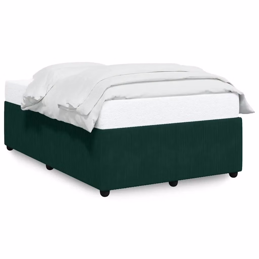 Giroletto vidaXL in velluto verde scuro con struttura in legno e doghe, L/P/H: 120 x 200 cm – 2