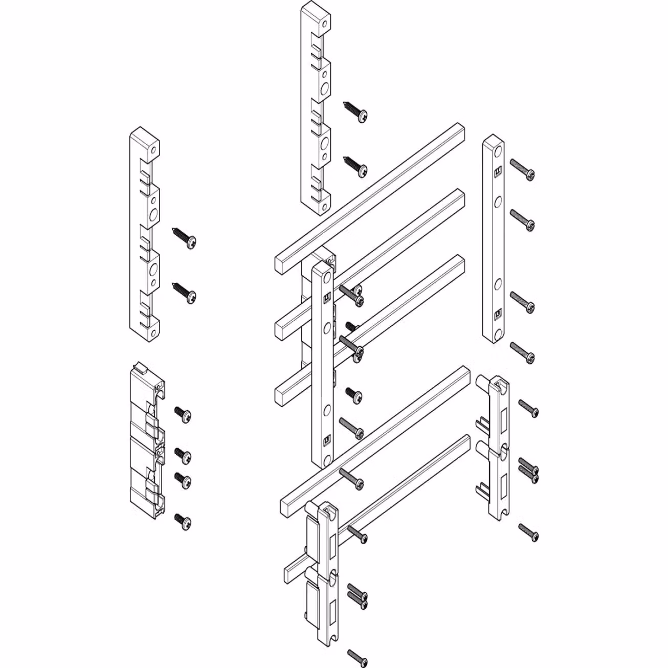 Modulo barra collettrice ABN profonda 1FB/3RE 60 mm con CU 12x10 mm, a 5 poli, EBM 70 mm MTSC13735