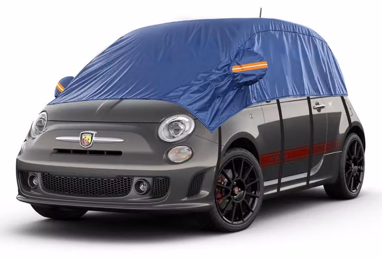 Copertura impermeabile e traspirante per auto, adatta a metà garage, per FIAT 500F dal 2007 al 2025