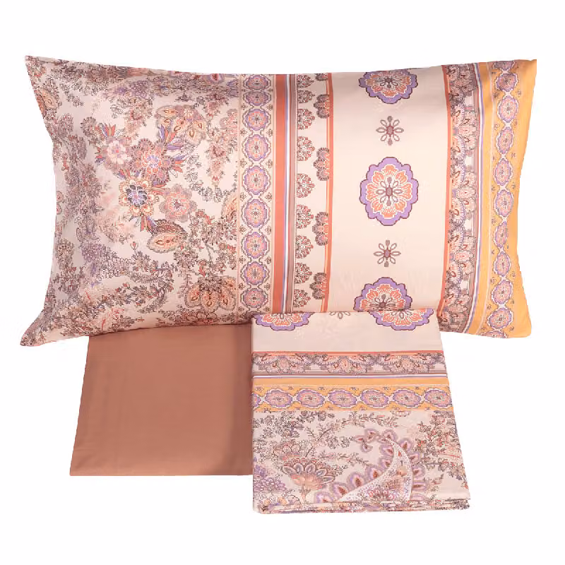 SAMARCANDA Completo lenzuolo copriletto - Taglia: 2 piazze,Colore: SAMARCANDA - ROSA