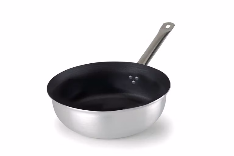 Padella a mantecare in alluminio antiaderente con manico in acciaio Inox, spessore 3 mm, diam. 36cm