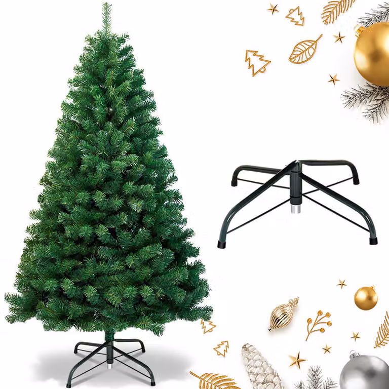 Jayseuw 210cm albero di Natale artificiale, albero di Natale con supporto in metallo, albero di Natale 900 punte aghi in PVC, albero di Natale artificiale sistema pieghevole verde