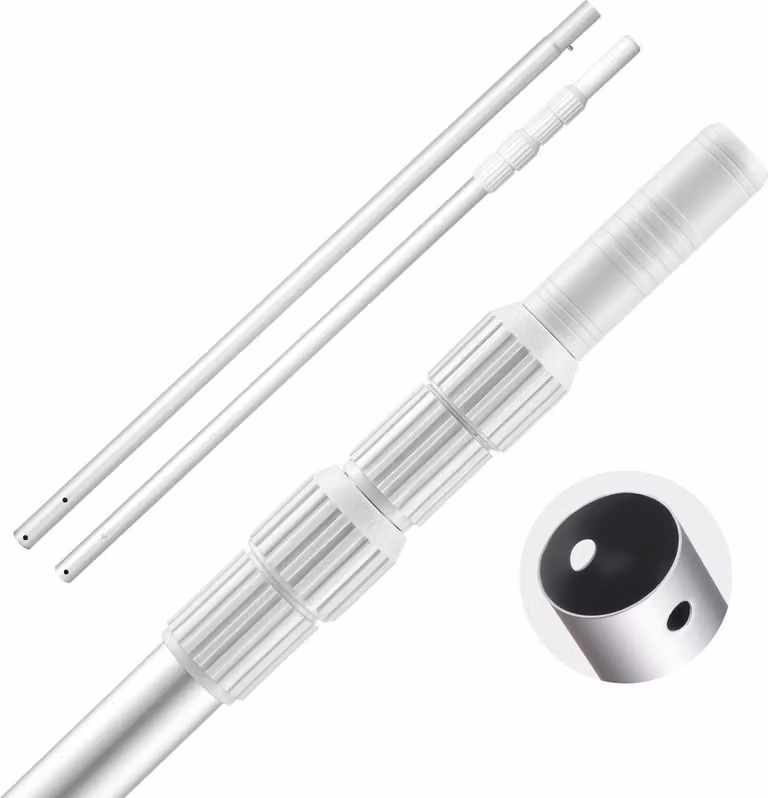 Asta per piscine - Asta telescopica per piscine - Regolabile da 1 a 3,65 m - Per spazzole, aspiratori e reti per skimmer - Design robusto