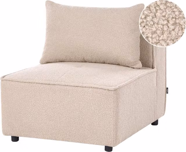 Modulo sedia bianco sporco bouclé 1 posto stile moderno