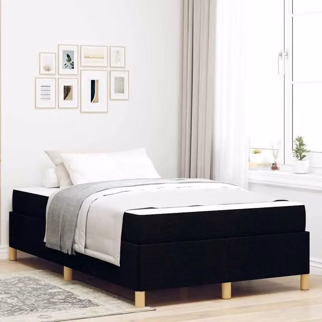 Struttura letto imbottita vidaXL in tessuto nero L/P/H: 200 x 120 x 280 cm
