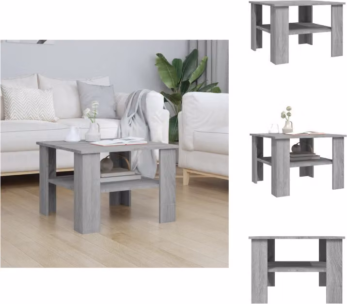 vidaXL Tavolino grigio Sonoma 60x60x42 cm in legno - Tavolini da caffè