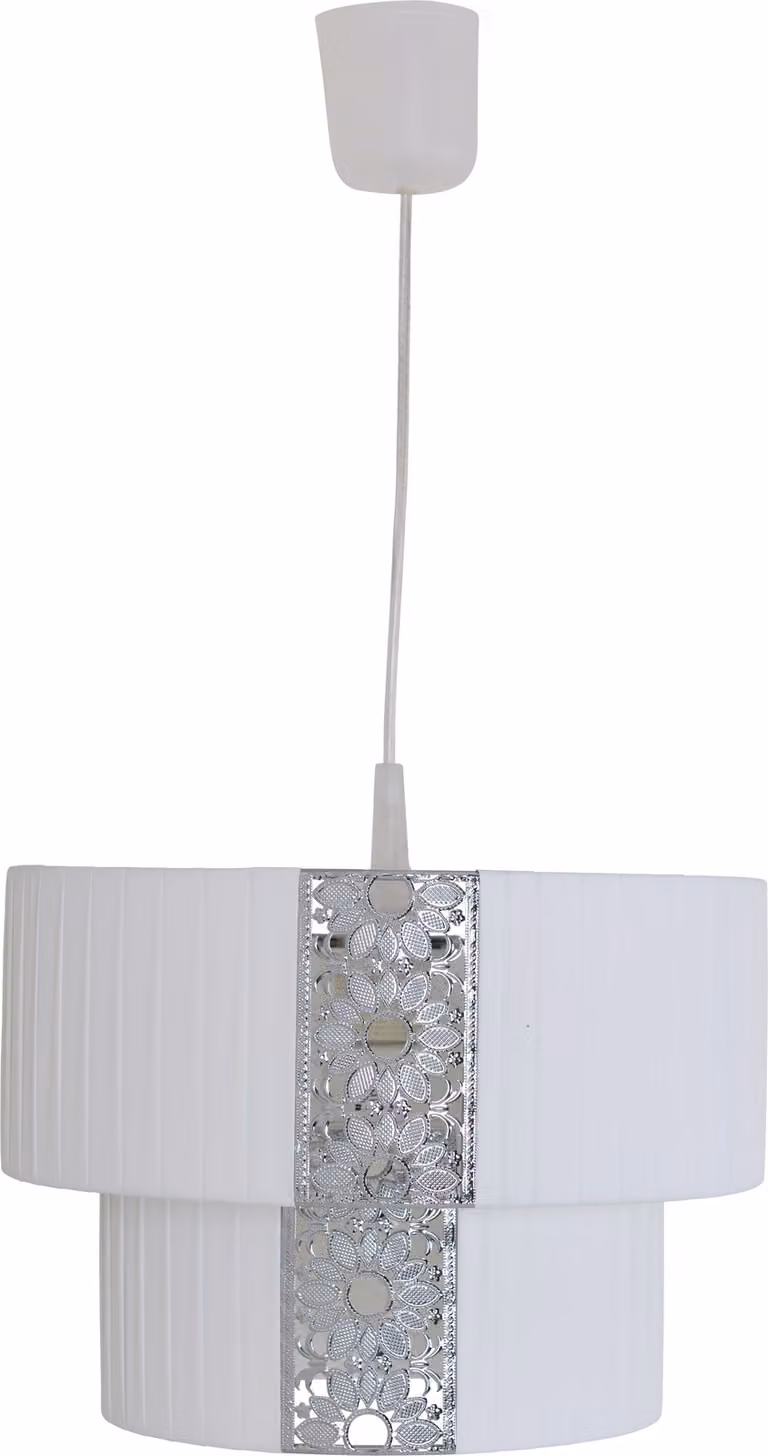 Lampada a sospensione in tessuto Näve; colore: bianco, 7048823