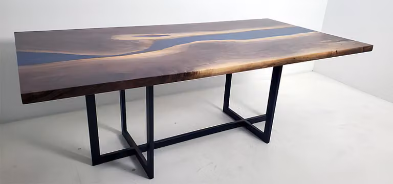 Esstisch Design Tisch Harz Moderne Tische Meer Ozean Fluss Möbel 220x90 Epoxid