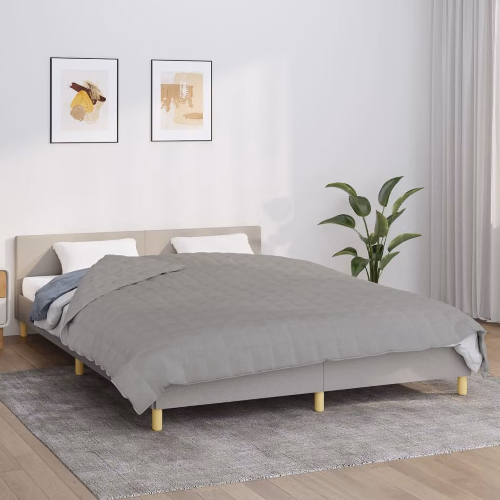 vidaXL Coperta Ponderata Grigia in Microfibra e Cotone, L 220 cm x P 230 cm, 11 kg
