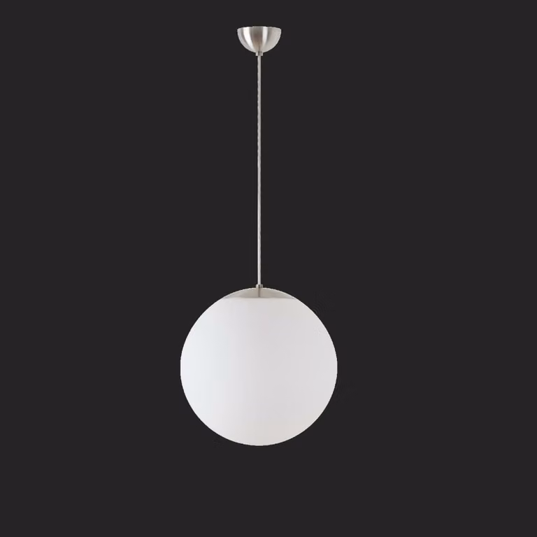 OSMONT ADR68844 ADRIA S3 apparecchio a sospensione in vetro acciaio inox spazzolato / bianco IP40 4000 K 27W LED combinazione di emergenza 1 h