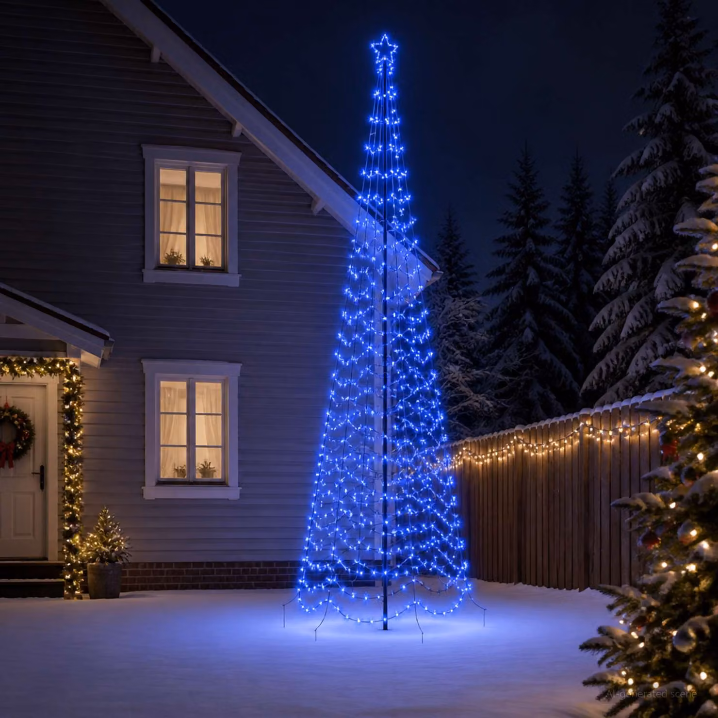 vidaXL Albero di Natale a spirale LED con picchetto EKENAS 400 cm