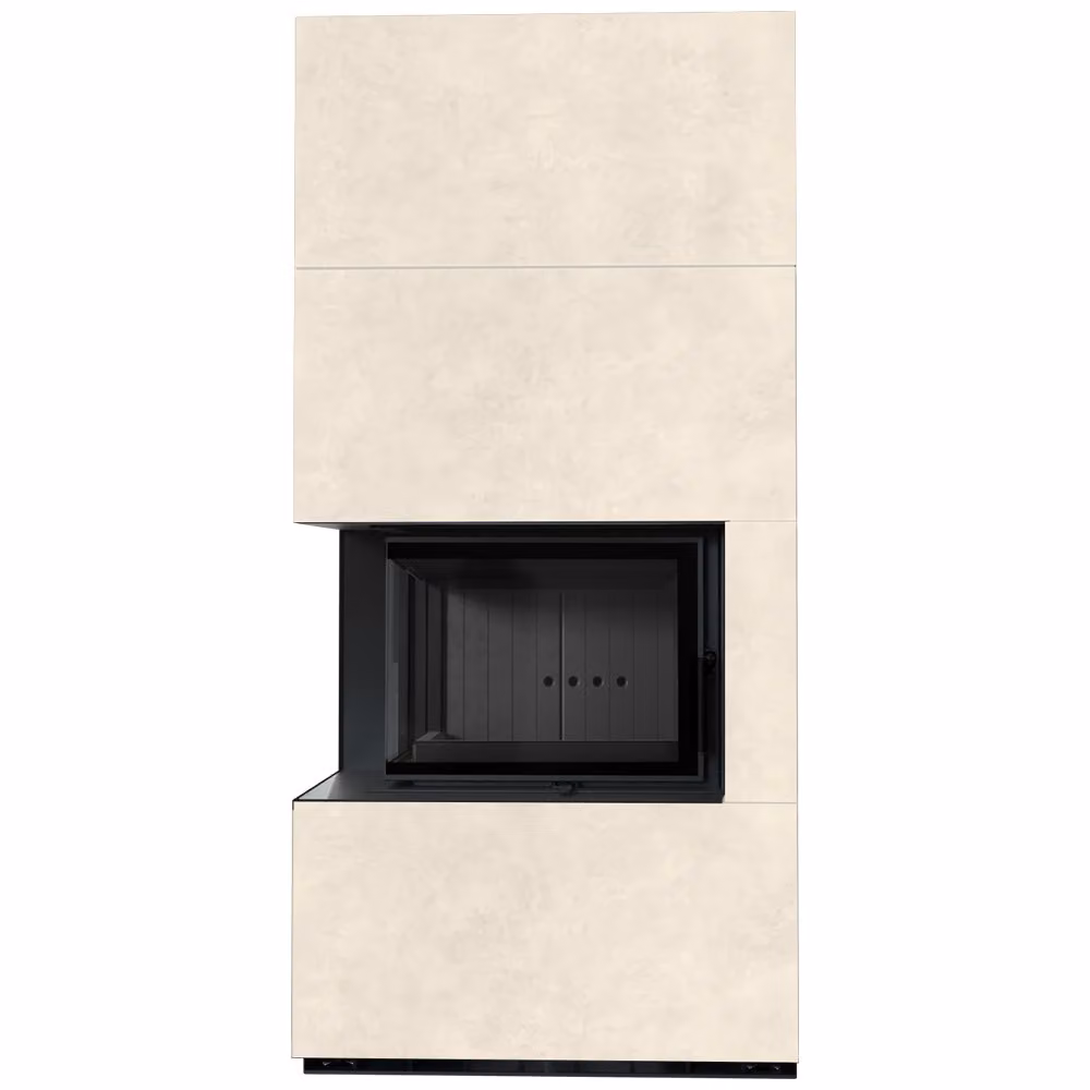 KRATKI FLOKI BOX Kit camino sinistro 8 kW Ø 160 quarzo sinterizzato FOKOS TALCO rivestimento nero