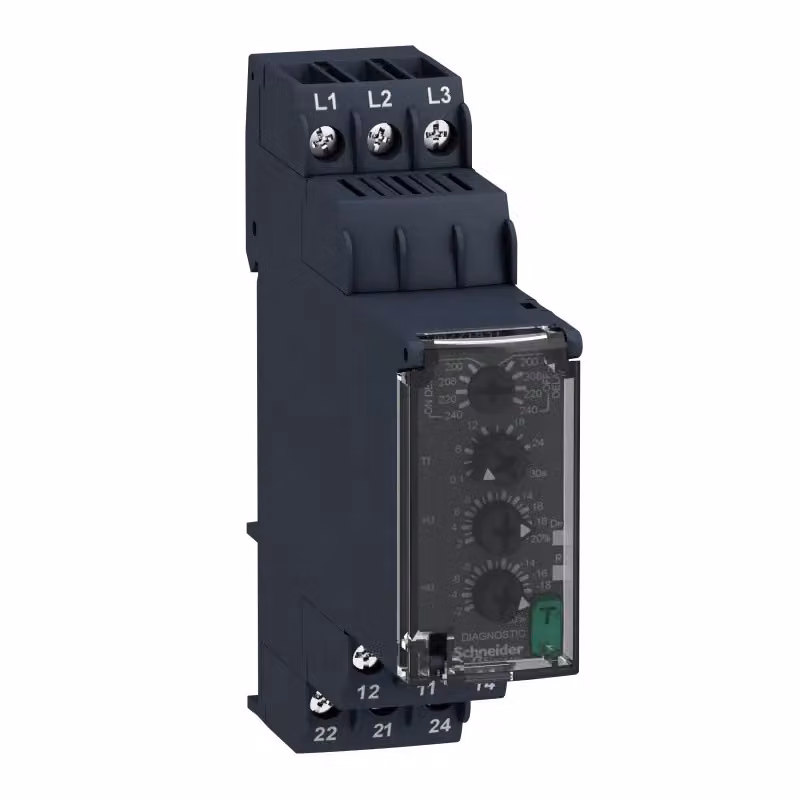 Schneider Electric: monitoraggio della rete per sequenza di fase, interruzioni, sovratensione e sottotensione, 200-240 V CA RM22TR31