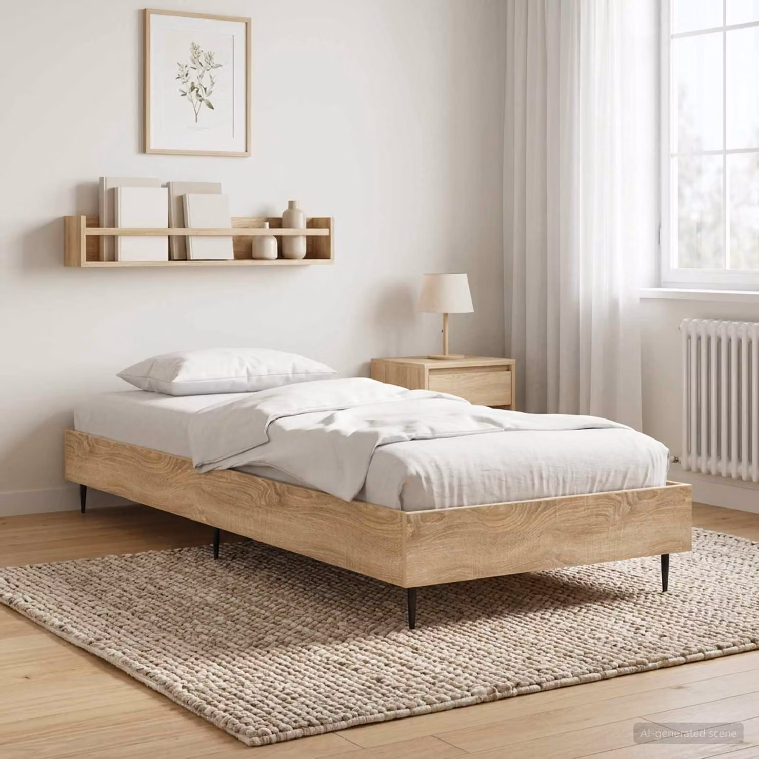 Struttura del letto moderna vidaXL in legno color marrone, L 80 x P 200 cm