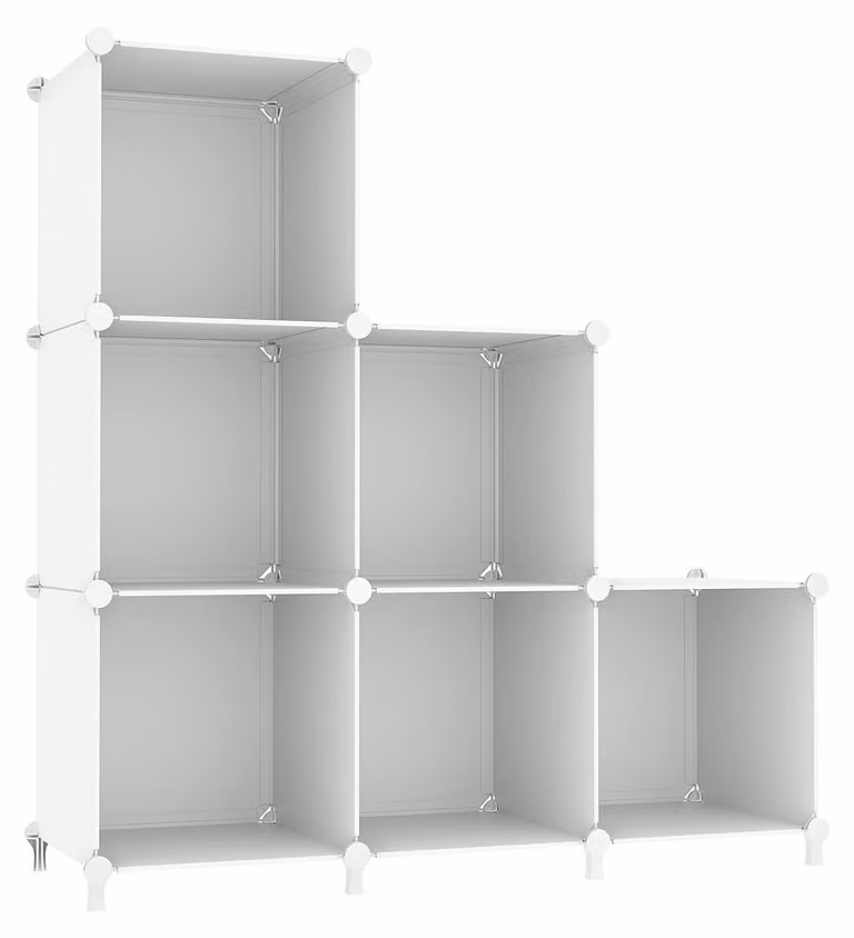 Omgoods - Organizzatore modulare a forma di cubo, composto da 6 cubi - Contenitore - Scatola portaoggetti - Multiuso - Robusto - 30x30x30 cm