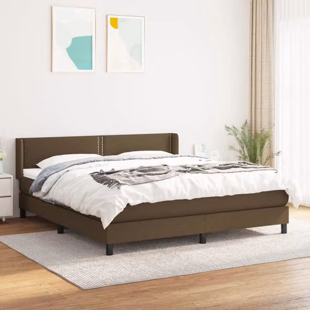 Letto Ibrido con Giroletto a Molle e Materasso vidaXL Marrone e Bianco L/P: 180 x 200 cm