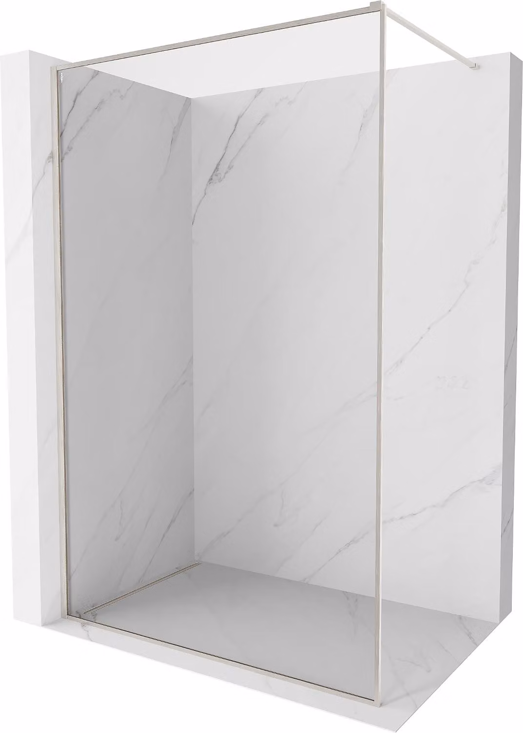 Mexen Kioto-F Pannello doccia Walk-in con cornice 110 x 202 cm, trasparente 8 mm, nichel spazzolato - 800-110-104-97-00