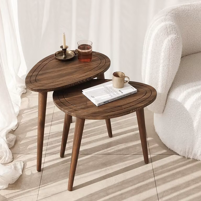 Skye Decor, Sweet Set - Walnut, set da tavola (2 pezzi), noce, 100 % LEGNO MASSICCIO, 50 x 33 x 52 cm