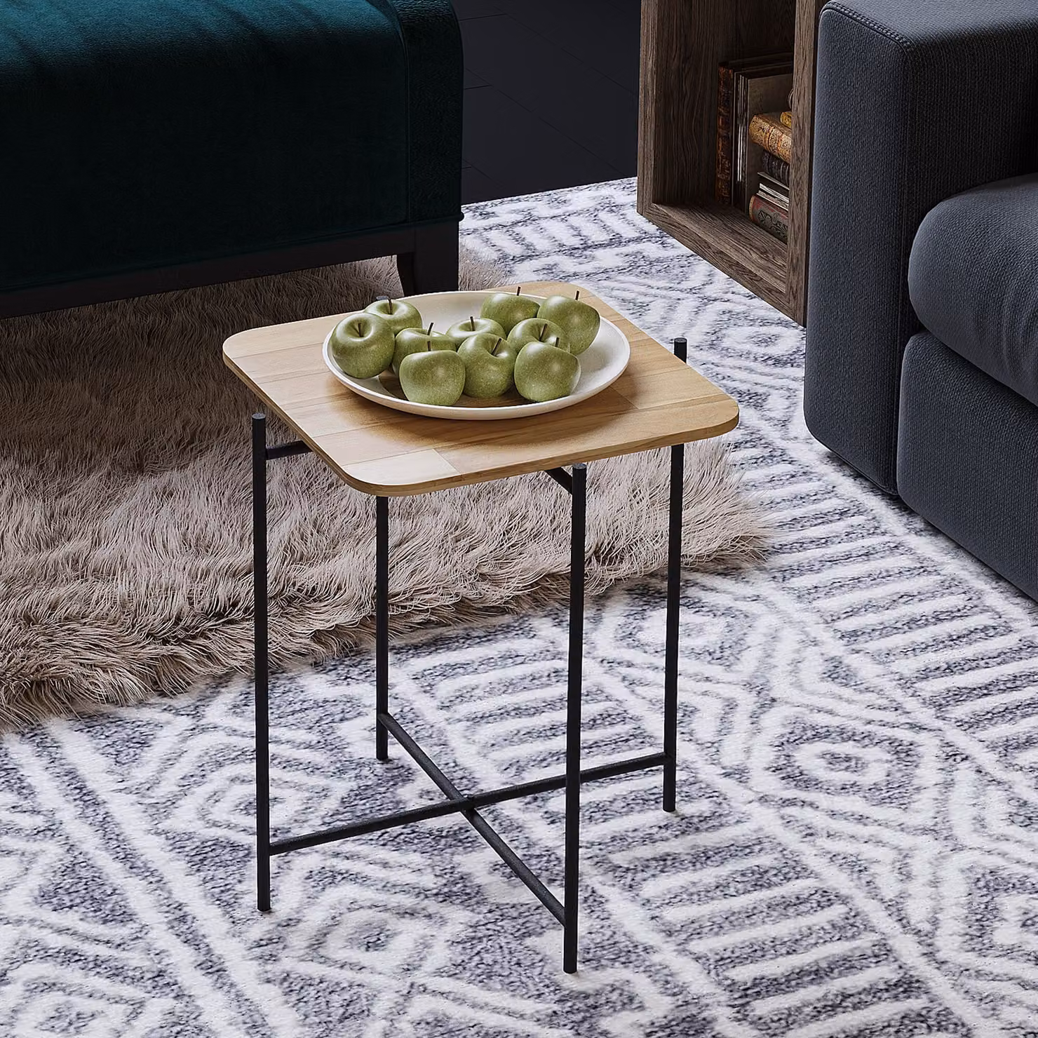 Skye Decor, Shb-005, tavolino, 100 % LEGNO, nero, 46 x 46 x 56 cm