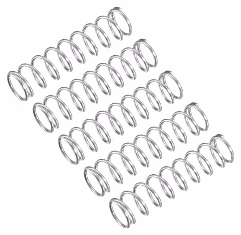 Molle a compression, 5 pezzi, acciaio inossidabile 304, 12x1,2x50 mm, colore argento