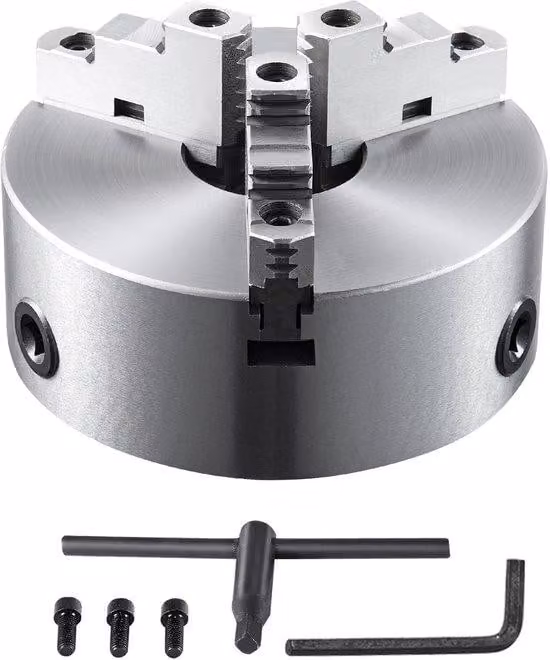 Mandrino di precisione con 3 morsetti auto-centranti, lunghezza 25,4 cm – Campo di serraggio: 6-250 mm (0,24-9,84 pollici) – Include viti a T – Ideale per stampanti 3D, centri utensili, frese e trapani