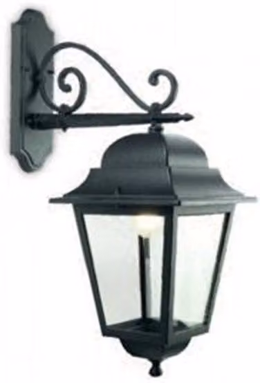 Applique In Basso Esterno Contemporanea Mito Alluminio E Vetro Nero 1 Luce E27
