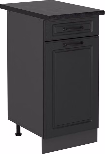 Mobiletto base per cucina Vicco R-Line Antracite con ante a battente e ripiani interni, L: 40 cm, H: 81,6 cm, P: 60 cm