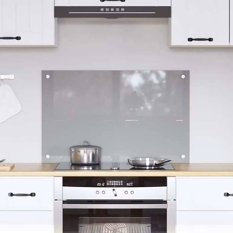 Schienale da cucina vidaXL in vetro temperato Grigio chiaro L: 80 cm, H: 50 cm