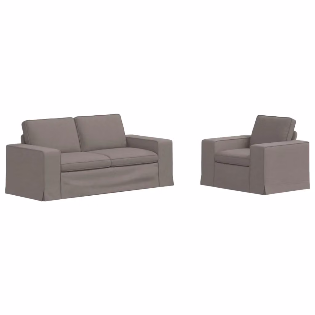 Set di 2 divani angolari vidaXL in tessuto moderno con cuscini inclusi e coperture rimovibili, disponibili in beige o grigio – 2