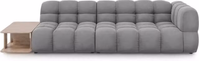 Divano modulare sinistro Sky di Cosmopolitan Design in velluto grigio chiaro, 4 posti, L: 297 cm, P: 102 cm, H: 75 cm – 1