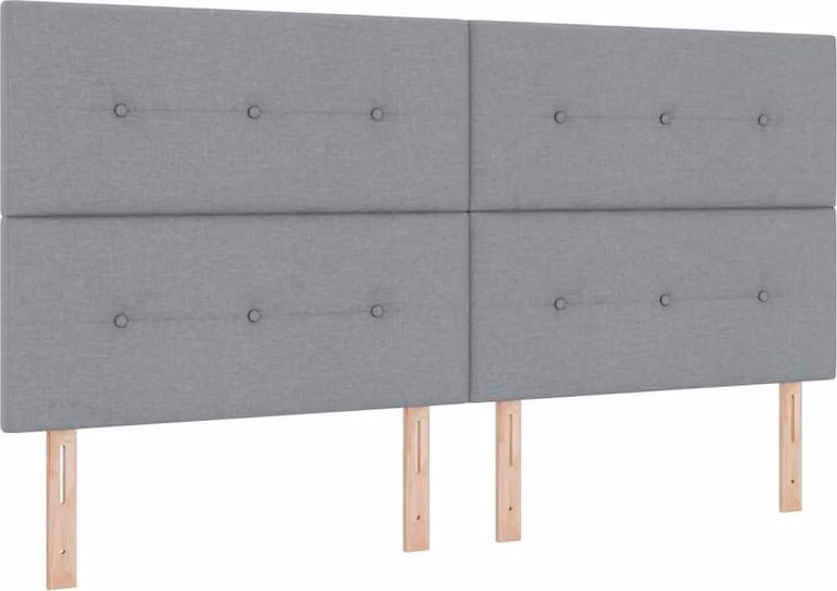Testiera a LED con strisce luminose a LED, grigio chiaro, 200 cm, tessuto