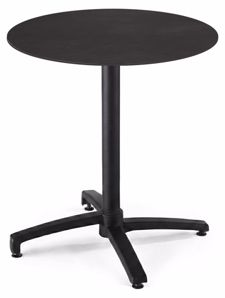 Tavolo da bistrot da giardino rotondo e inclinabile 70 cm 4 posti nero - Oviala Opera
