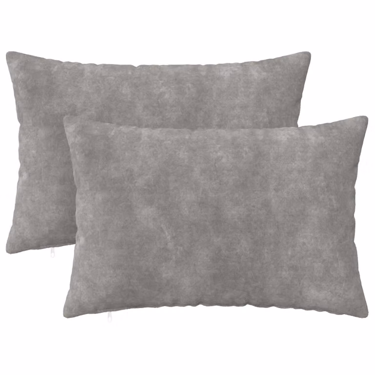 Set di 2 federe vidaXL HEERLEN in microfibra grigio, L 30 cm x P 50 cm