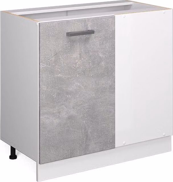 Mobile ad angolo cucina Vicco R-Line Bianco e Grigio L: 86 cm