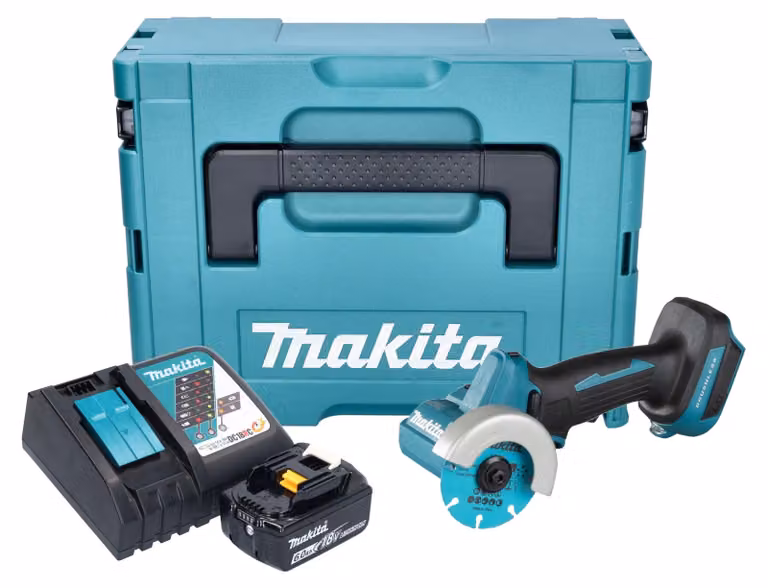 Makita DMC 300 RG1J Smerigliatrice angolare a batteria 18 V 76 mm brushless + 1x batteria ricaricabile 6,0 Ah + caricabatterie + Makpac