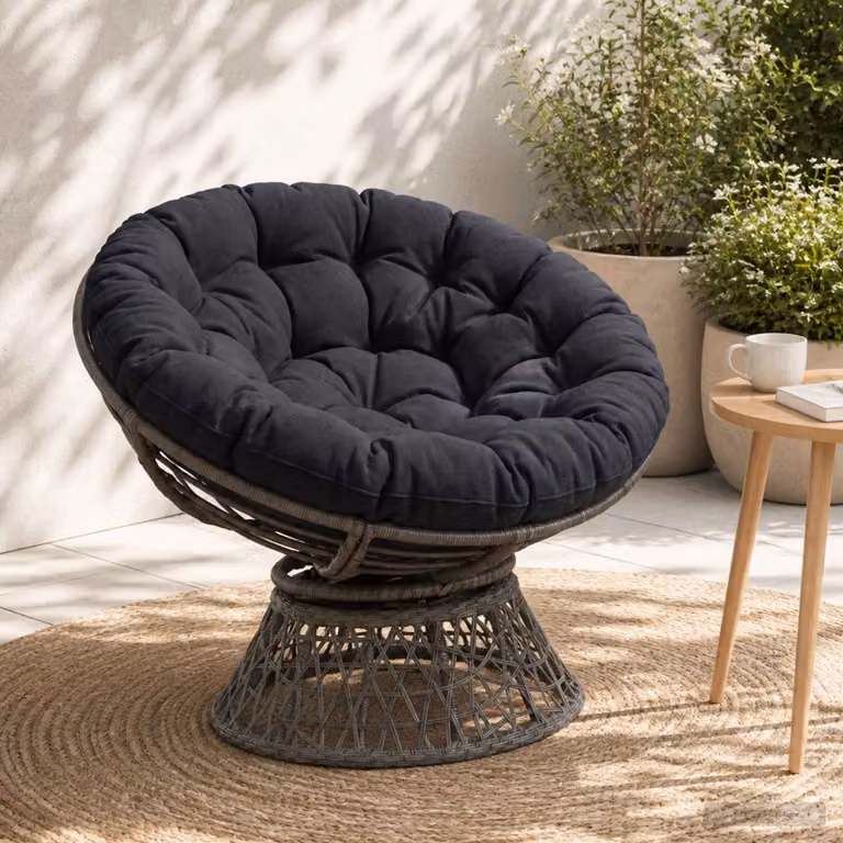Cuscino per Sedia Papasan vidaXL VIANEN in Poliestere Blu Scuro