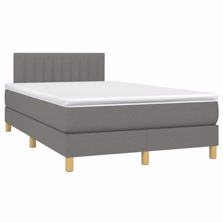 Giroletto a Molle con Materasso Grigio Scuro 120x190cm Tessuto