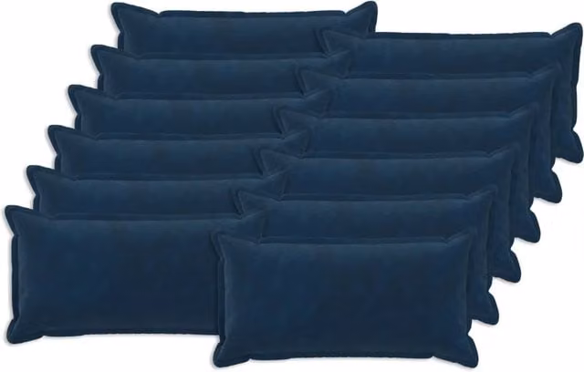 Cuscino con cuscino HOUTEN 12 pz Blu Fleece in microfibra 934041