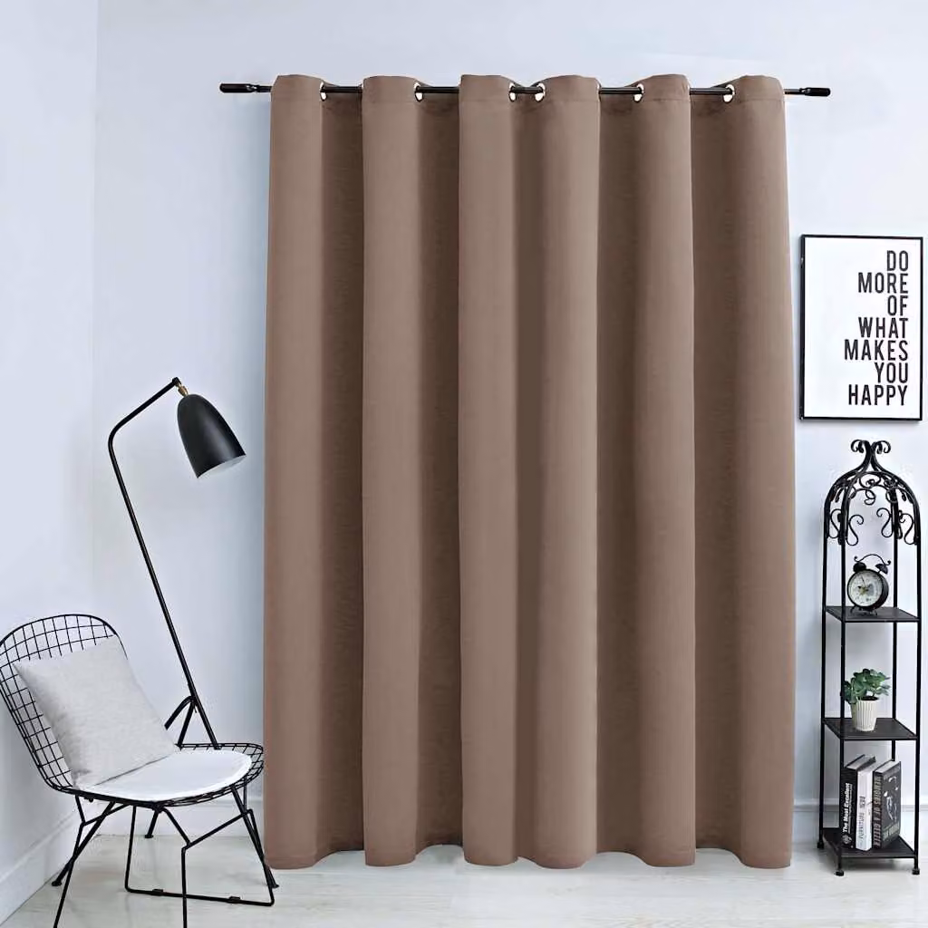 Tenda oscurante vidaXL in poliestere con anelli in metallo, colore grigio talpa, L: 290 cm, H: 245 cm