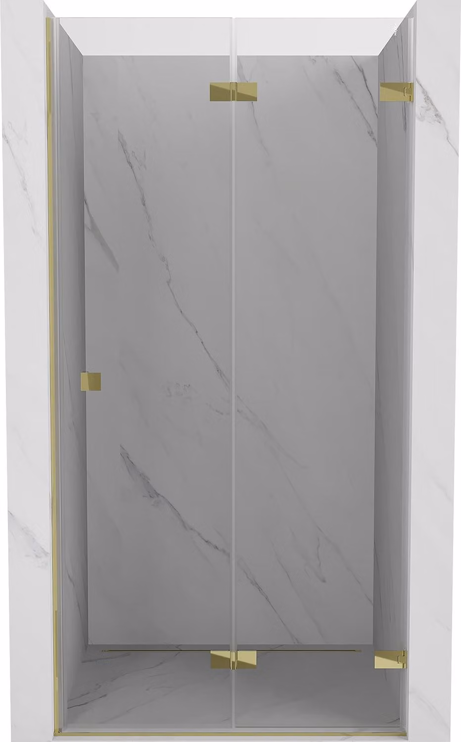 Mexen Lunar-F porta doccia pieghevole destra 60 cm, trasparente, oro - 836-060-000-50-00-P