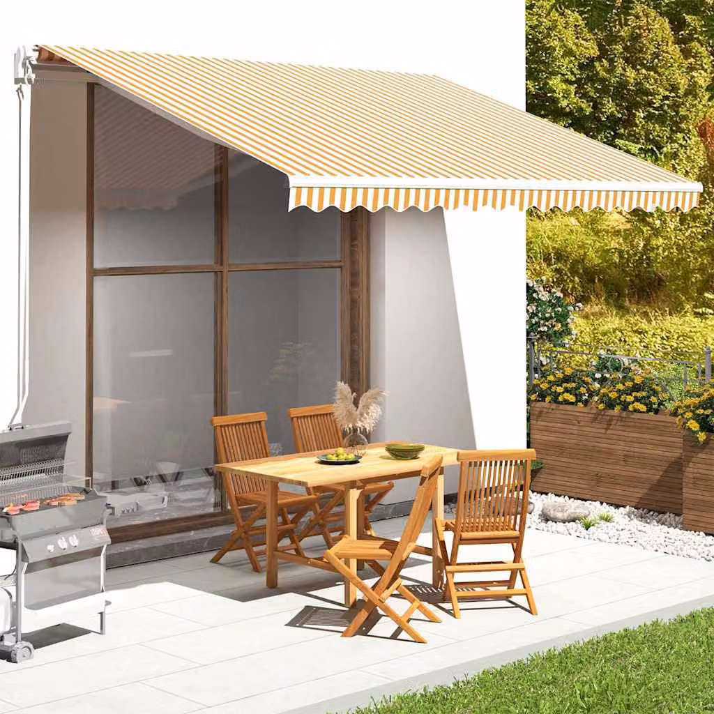 Tessuto di ricambio per tenda da sole vidaXL in poliestere, giallo e bianco, L: 380 cm, P: 20 cm, H: 20 cm – 1