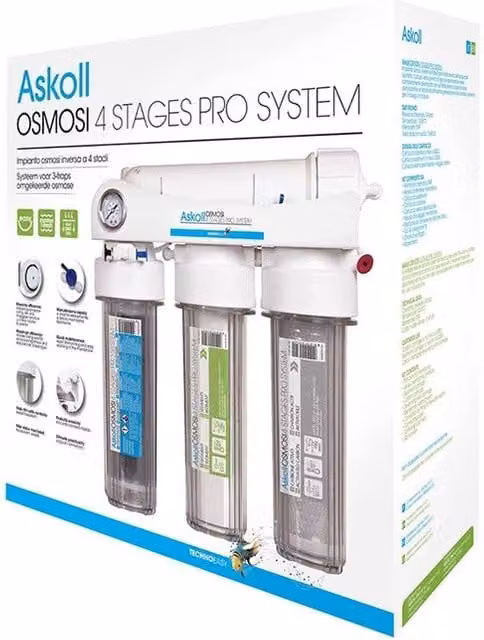 Askoll Osmosi 4 Stages Pro System 75GPD - Impianto ad Osmosi a Bicchiere a 4 Stadi