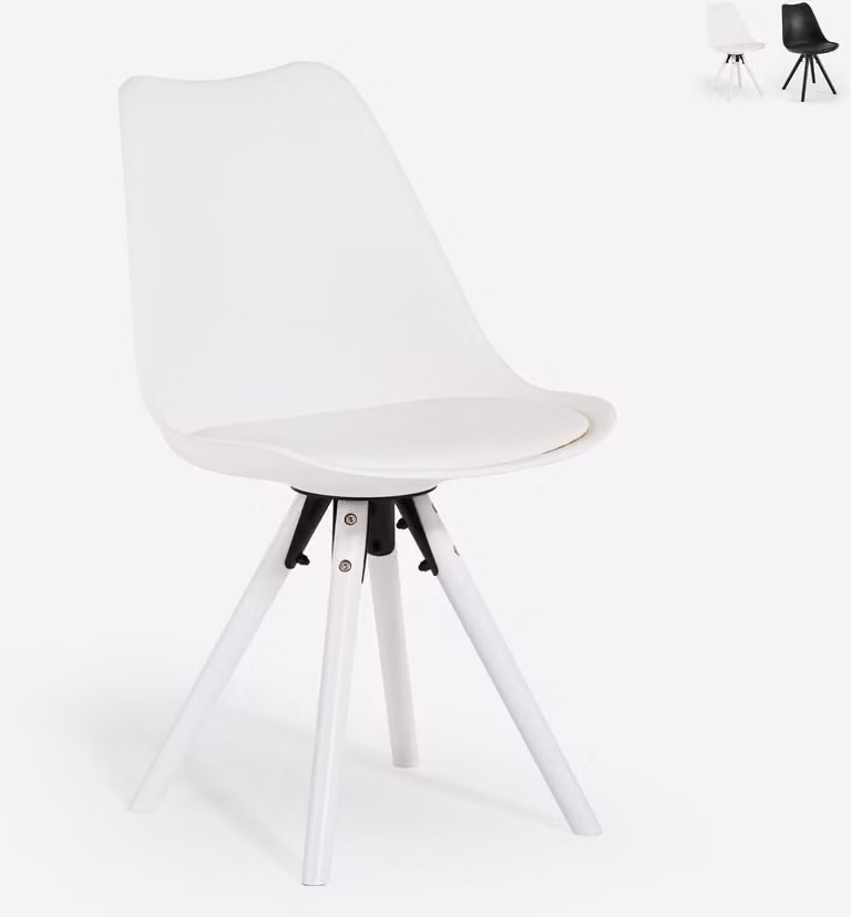 Sedia moderna per sala da pranzo e cucina in stile nordico Dorva - Bianco